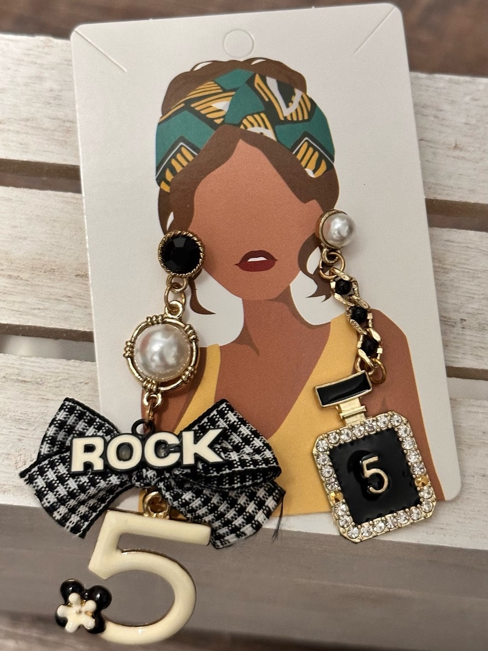 Black & White 'Rock 5' Statement Earrings